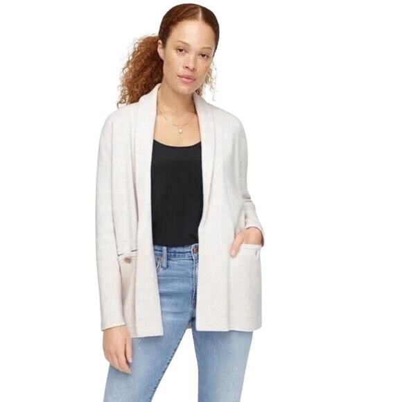 J. Crew Camie Blush Pink Sweater Blazer, Shawl Collar, Relaxed Office Casual XL - Picture 2 of 9